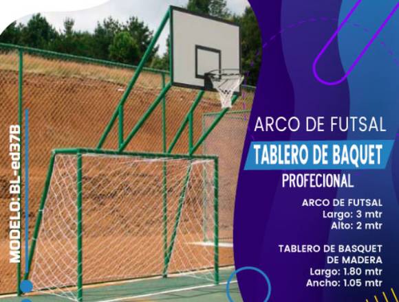 ARCO DE FUTBOL CON TABLERO DE BASQUET