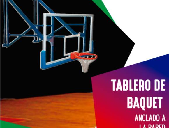 TABLERO DE BASQUET ANCLADO A LA PARED