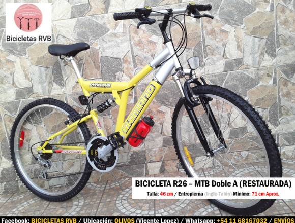 PRECIO: $32.000 / BICICLETA Rodado 26. MTB Doble A