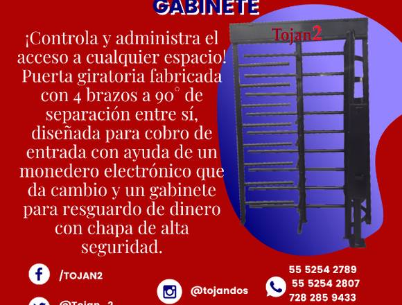 Puerta giratoria con gabinete