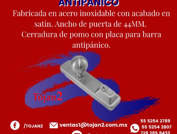 Cerradura para barra antipánico