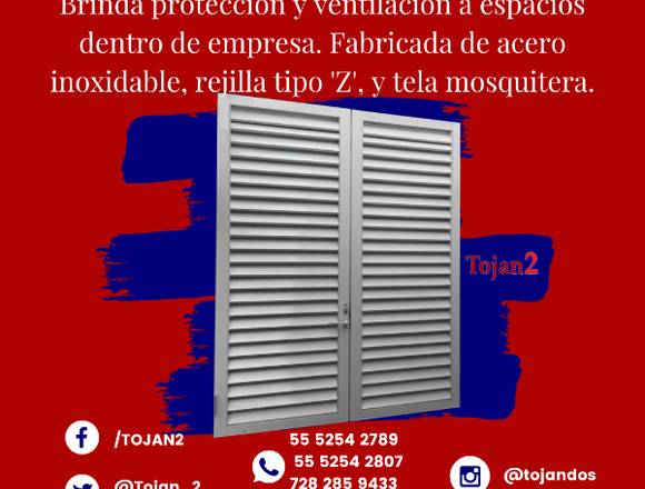 Puerta tipo louver con rejilla tipo Z