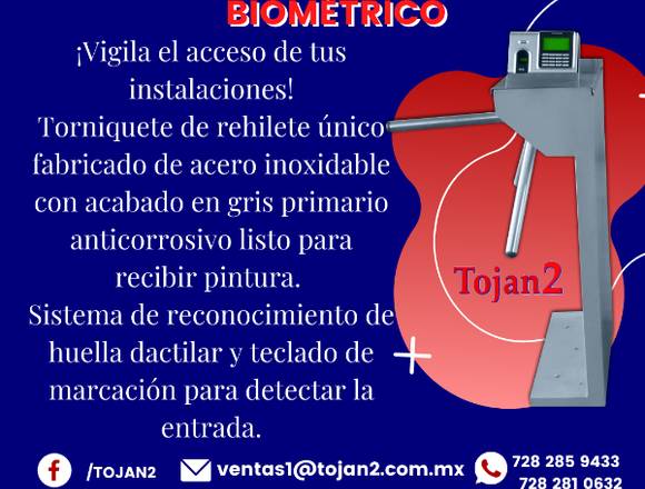 TORNIQUETE CON SISTEMA BIOMÉTRICO