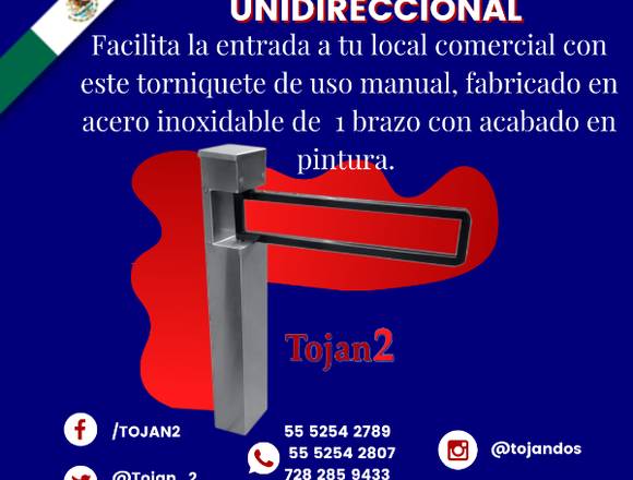 Torniquete unidireccional de 1 brazo