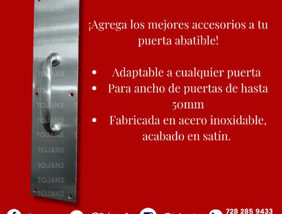 PLACA JALADERA PARA PUERTAS DE SEGURIDAD