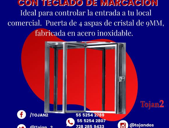 Puerta giratoria con teclado de marcación