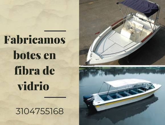 Diseñamos botes hechos en fibra de vidrio. 