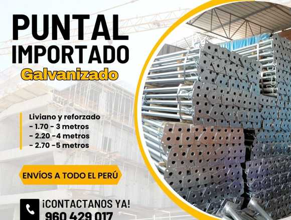 PUNTAL GALVANIZADO DE 3M REGULABLE (REFORZADO)