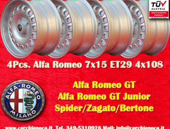 4 Alfa Romeo 7x15 Felgen ET29 Giulia GT GTA TUV