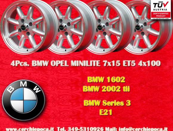 4 Stk. Felgen Minilite BMW/Volkswagen 7x15 4x100 T