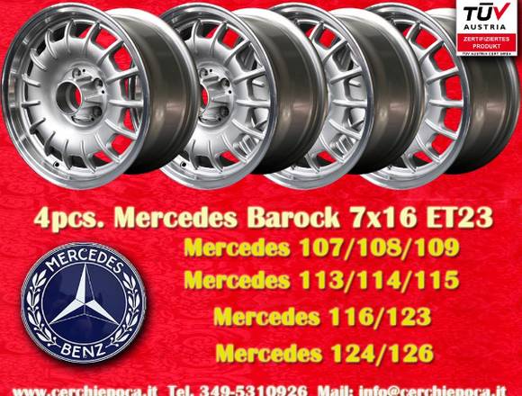 Mercedes Barock 7x16 R107 116 124 126 5x112 Felgen