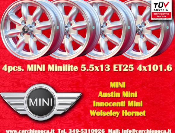 Mini Minilite 5.5x13 ET25 4x101.6 Felgen mit TUV