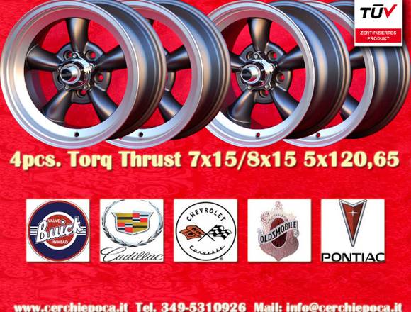 4 Stk Felgen Torq Thrust 7x15 ET-5+8x15 ET0 5x120.