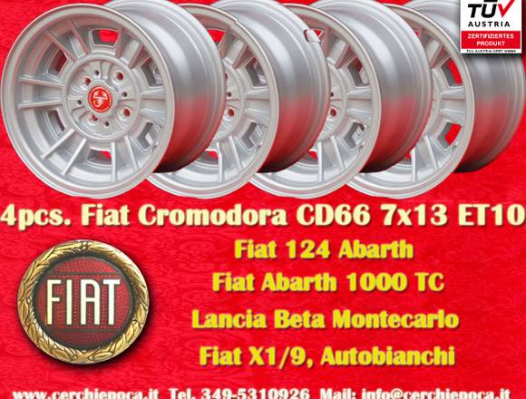 4 Stk Fiat Cromodora CD66 Design Felgen 7x13 Lk 4x