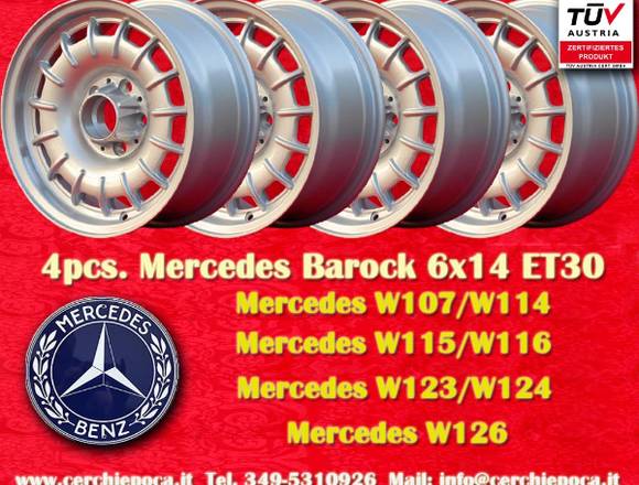 4 Stuck Mercedes Barock 6x14 ET30 5x112 Felgen mit