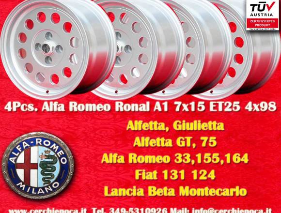 4 Alfa Romeo Felgen Alfetta GTV 75 164 Felgen 7x15