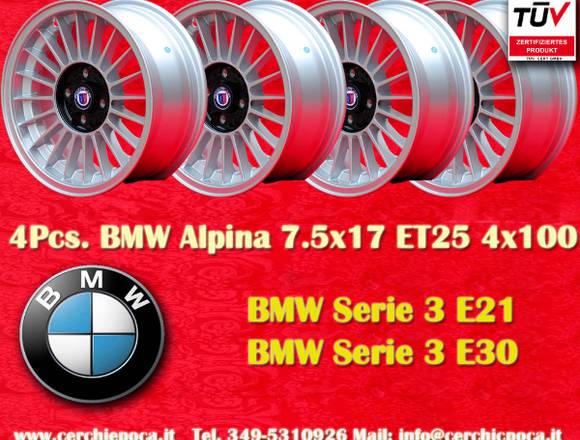 4 Stk. BMW 7.5x17 4x100 BMW E21 E30 Gutachten