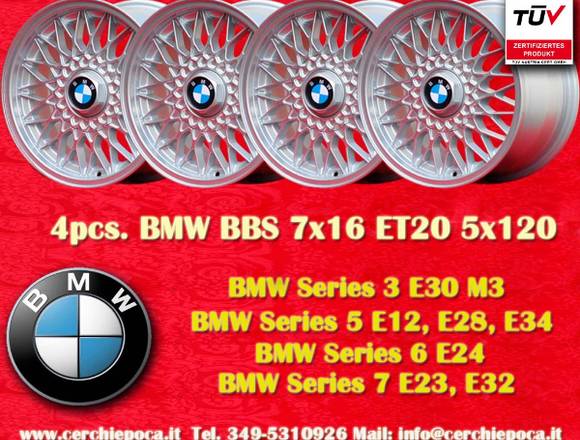 4 Stk. Felgen BMW BBS Design 7x16 5x120 ET20 Silbe