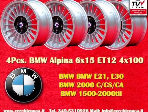 4 Stk BMW Design 6x15 4x100 Silber Felgen 