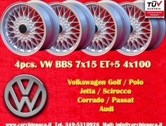 4 Volkswagen BBS Design 7x15 Silber Felgen mit TUV