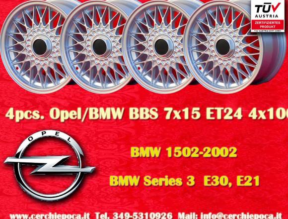 4 OPEL BBS Design 7x15 Silber Felgen mit TUV 