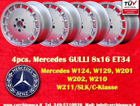 4 Stk. Felgen Mercedes Gulli 8x16 Silber TUV Gutac