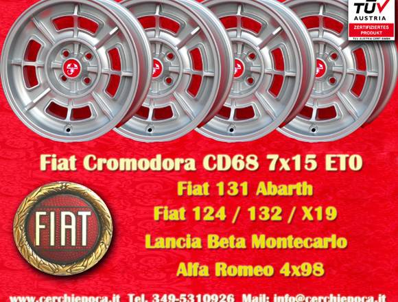 4 Stk. Felgen Fiat Cromodora CD68 7x15 Lk 4x98 Neu