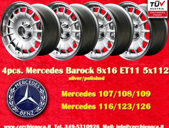 Mercedes Barock 8x16 R107 116 124 126 5x112 Felgen