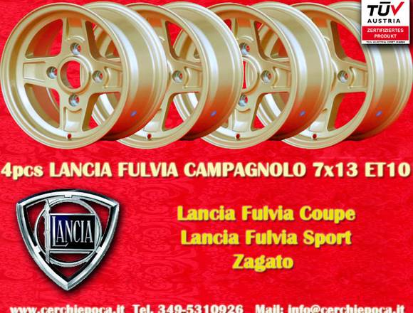 4 Stk Felgen Lancia Fulvia Campagnolo style 7x13 m