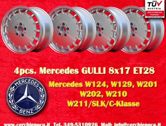 4 Stk. Felgen Mercedes Gulli 8x17 Silber mit polie