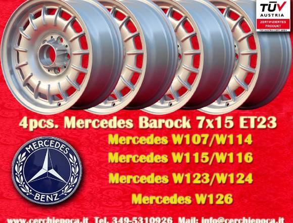4 Stuck Mercedes Barock 7x15 ET23 5x112 Felgen mit
