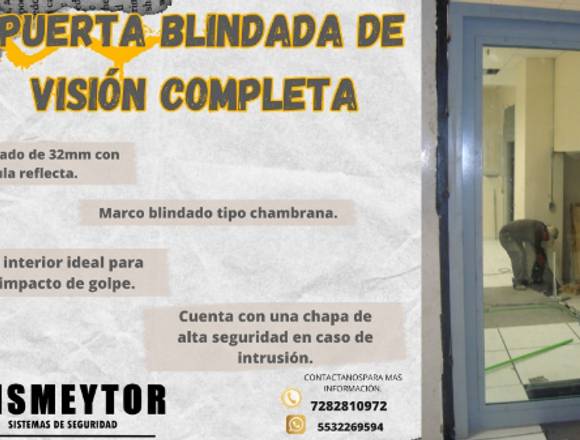 PUERTA BLINDADA DE VISIÓN COMPLETA