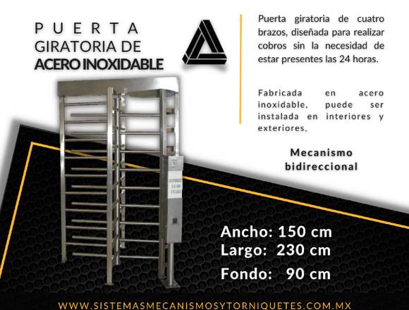 Puerta giratoria de acero inoxidable