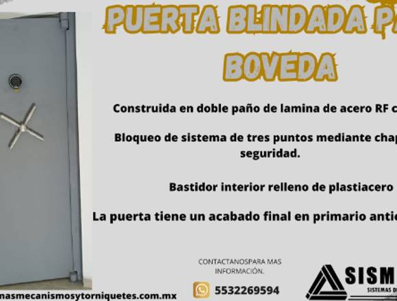 PUERTA BLINDADA PARA BOVEDA