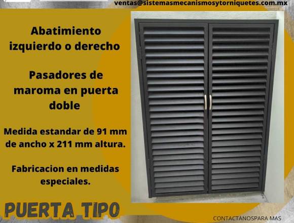 PUERTA TIPO LOUVER DOBLE