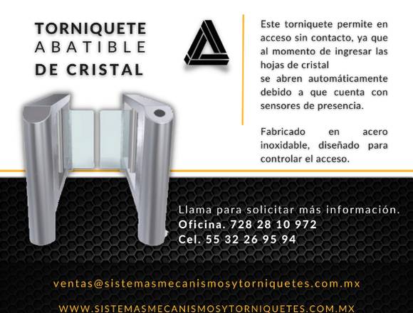 Torniquete abatible de cristal