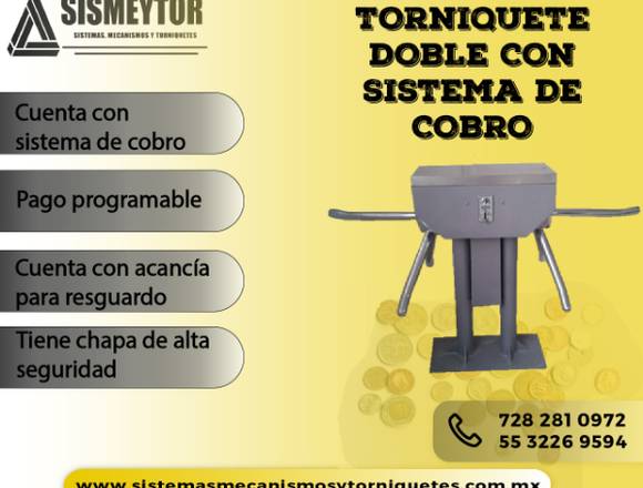 Torniquete doble con sistema de cobro