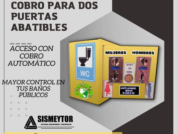 Sistema de cobro para dos puertas abatibles 