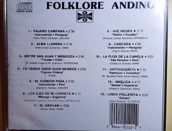 FOLKLORE ANDINO, CD ORIGINAL