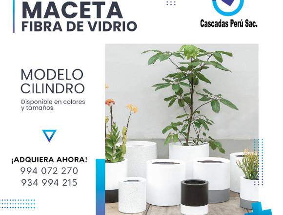 MACETA CILINDRO - FIBRA DE VIDRIO