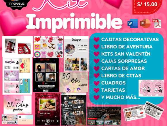 Kit Imprimible San Valentín