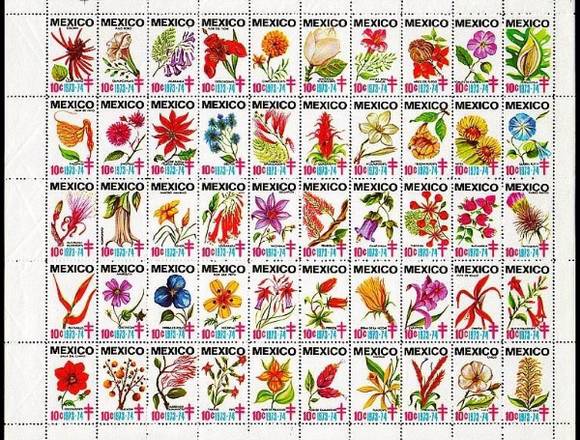 TIMBRES POSTALES FLORES MEXICANAS