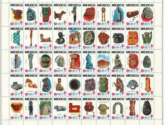 TIMBRES POSTALES ARQUEOLOGIA MEXICANA