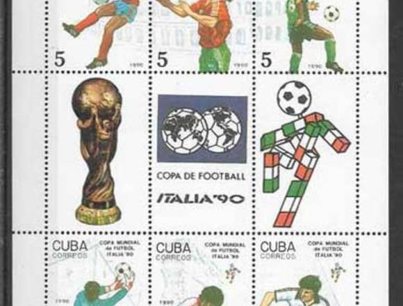 TIMBRES POSTALES MUNDIAL ITALIA 1990