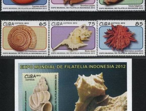 TIMBRES POSTALES CARACOLES MARINOS