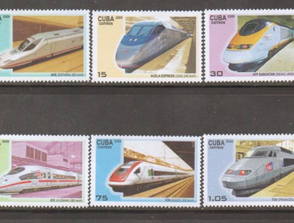 TIMBRES POSTALES TREN BALA