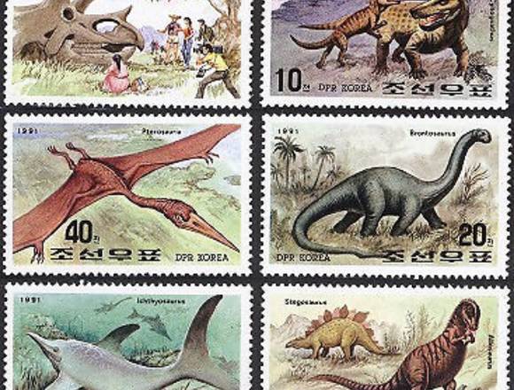 TIBRES POSTALES ANIMALES PREHISTORICOS