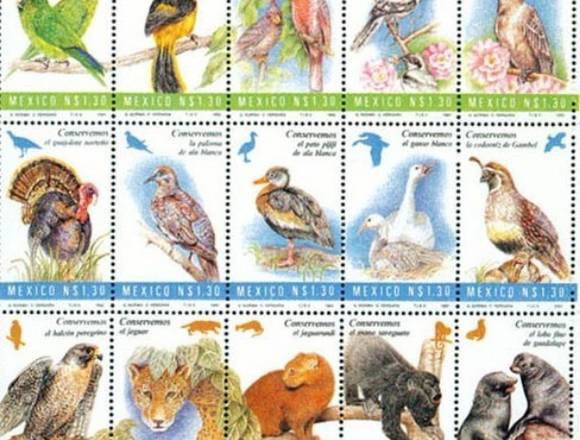 TIMBRES POSTALES ESPECIES MEXICANAS