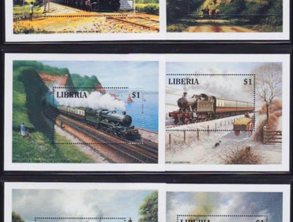 TIMBRES POSTALES LOCOMOTORAS ANTIGUAS