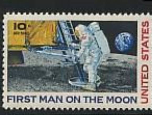 TIMBRES POSTALES EL HOMBRE EN LA LUNA